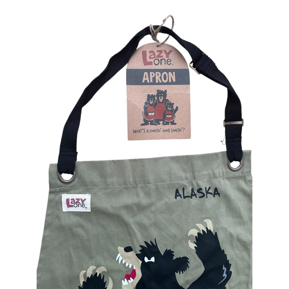 Lazy One Hangry Bear Apron Unisex One Size NWT - Picture 3 of 8